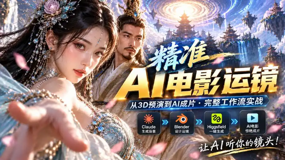 AI视频终于能精准运镜了！Claude+Blender+Higgsfield免费插件实测-豌豆轻创