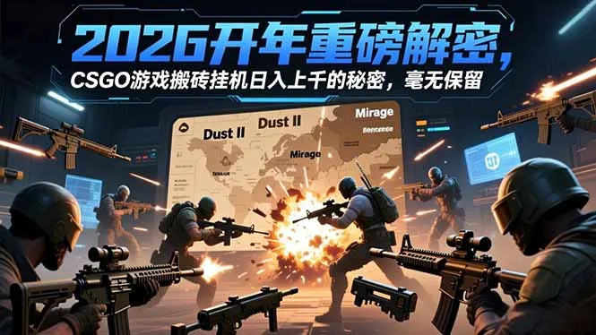 2026开年重磅解密，CSGO游戏搬砖挂机日入上千的秘密，毫无保留-轻创