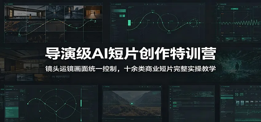 导演级AI短片创作特训营：镜头运镜画面统一控制，十余类商业短片完整实操教学(更新)-豌豆轻创