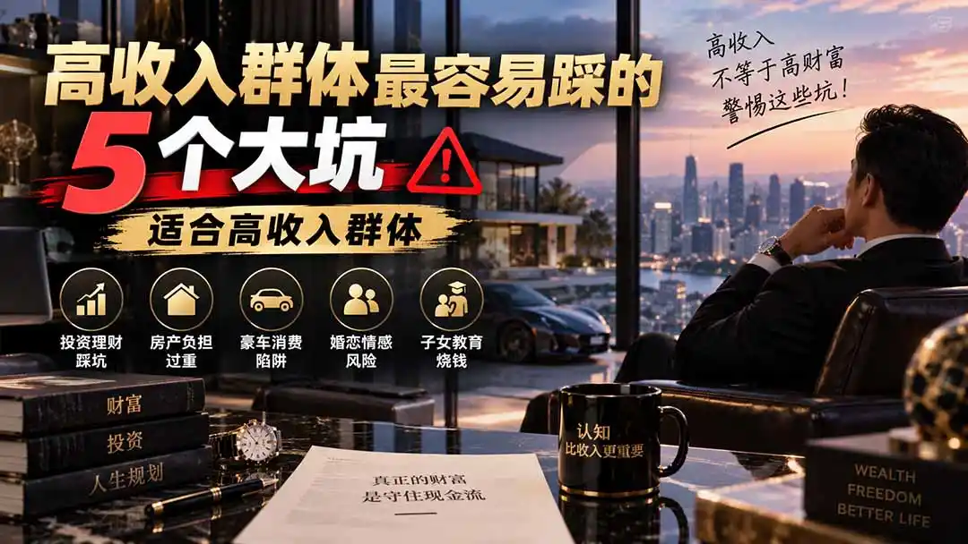 付费文章：高收入群体最容易踩的5个大坑，适合高收入群体-豌豆轻创