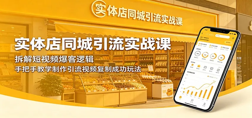 实体店同城引流实战课：拆解短视频爆客逻辑，手把手教学制作引流视频复制成功玩法-豌豆轻创
