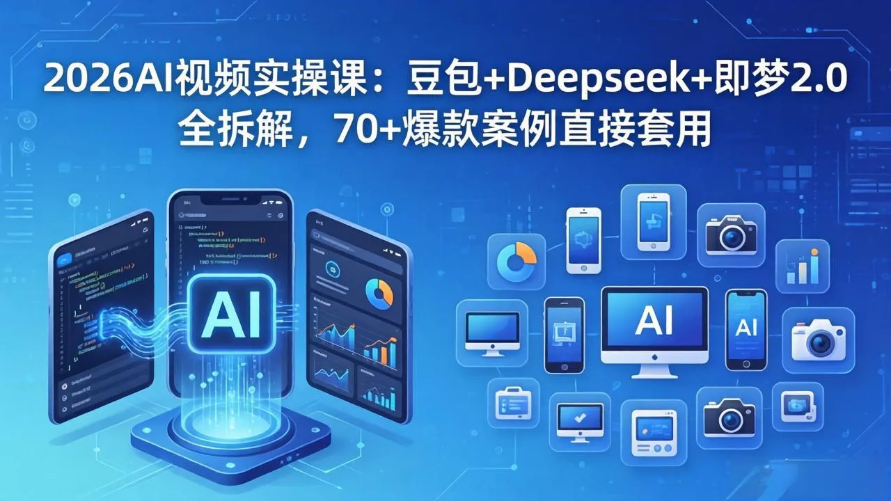2026AI视频实操课：豆包+Deepseek+即梦2.0全拆解，70+爆款案例直接套用-豌豆轻创