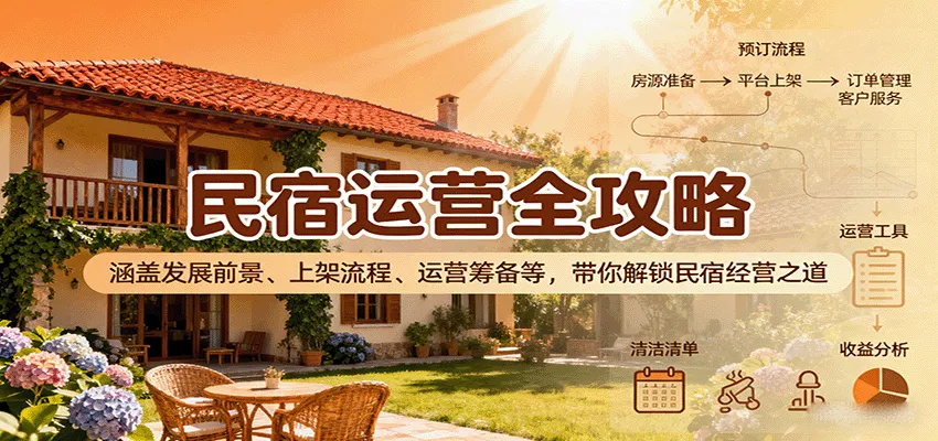 民宿运营全攻略：涵盖发展前景、上架流程、运营筹备等，带你解锁民宿经营之道-轻创