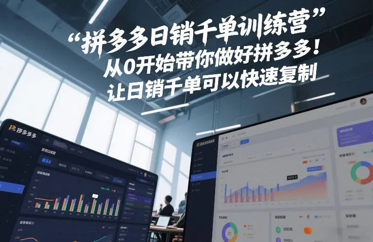 拼多多日销千单训练营，从0开始带你做好拼多多，让日销千单可以快速复制(更新26年2月)-轻创