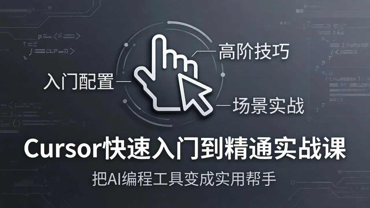 Cursor快速入门到精通实战课：入门配置+高阶技巧+场景实战，把AI编程工具变成实用帮手-豌豆轻创