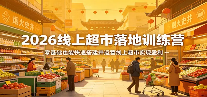 2026线上超市落地训练营，零基础也能快速搭建并运营线上超市实现盈利-豌豆轻创