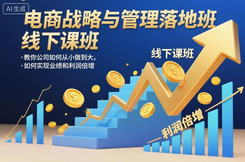电商战略与管理落地班线下课,教你公司如何从小做到大,如何实现业绩和利润倍增【录音】-轻创