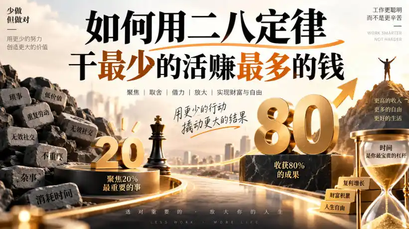 付费文章：如何用二八定律干最少的活賺最多的钱-豌豆轻创