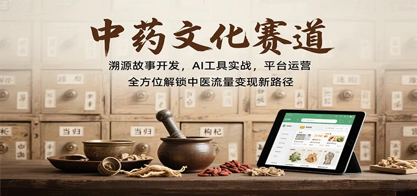 图片[1]-中药文化赛道：溯源故事开发，AI工具实战，平台运营，全方位解锁中医流量变现新路径-轻创