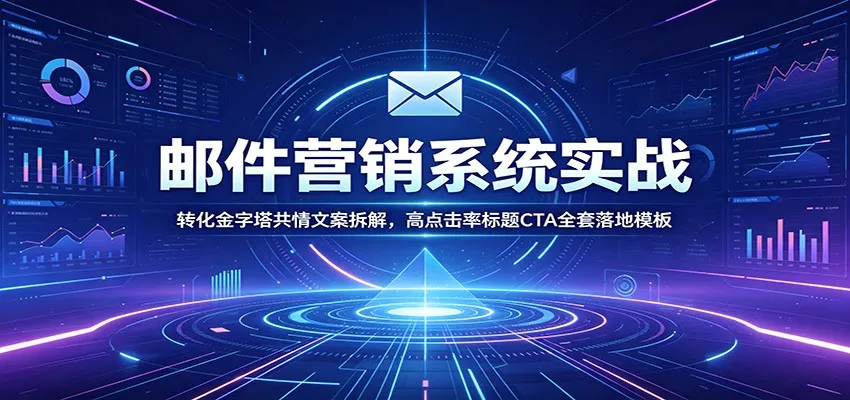 邮件营销系统实战：转化金字塔共情文案拆解，高点击率标题CTA全套落地模板-豌豆轻创