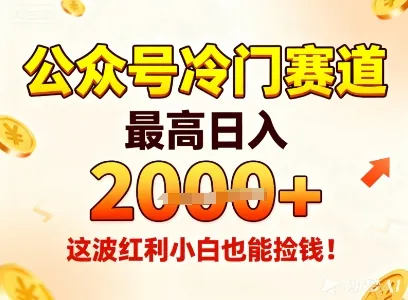 公众号冷门赛道,最高日入1k+,这波红利小白也能捡钱!-轻创