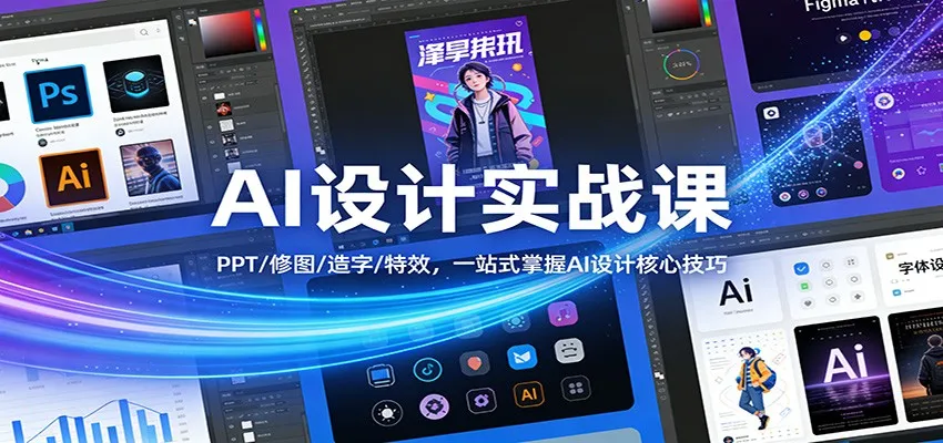 AI设计实战课：PPT/修图/造字/特效，一站式掌握AI设计核心技巧-轻创