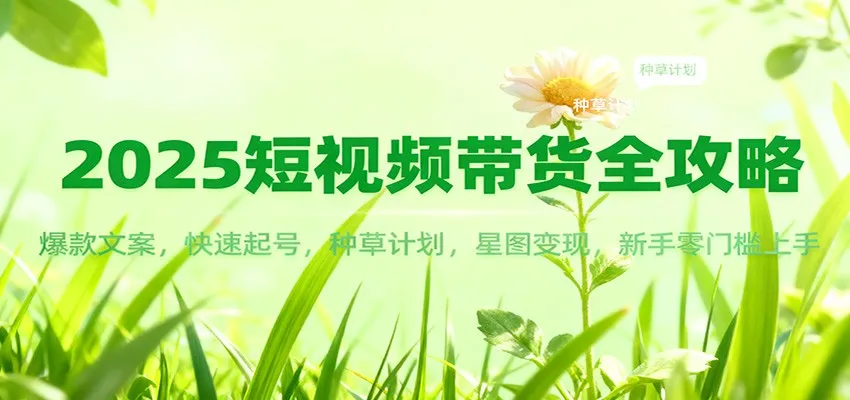 2025短视频带货全攻略：爆款文案，快速起号，种草计划，星图变现，新手零门槛上手-轻创