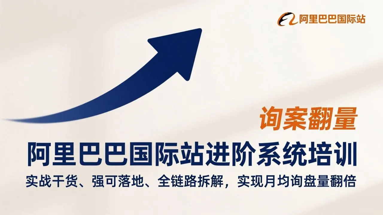 阿里巴巴国际站进阶系统培训，实战干货、强可落地、全链路拆解，实现月均询盘量翻倍-轻创