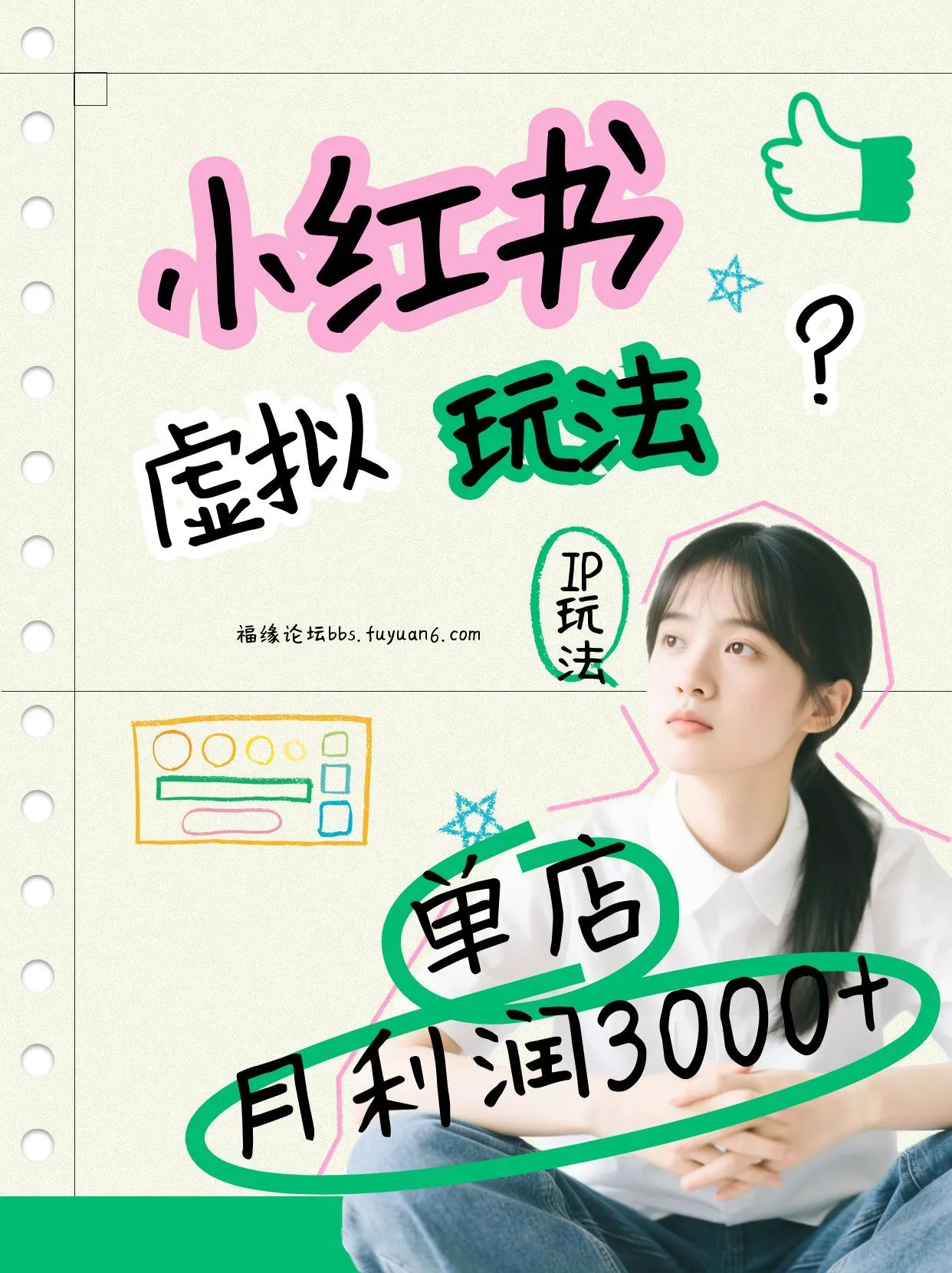小红书虚拟玩法(铺货流和单品玩法),单店月利润3000+,IP打法+原创商品(0违规)-轻创