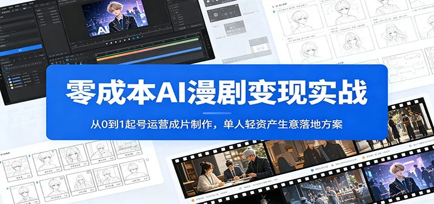 零成本AI漫剧变现实战：从0到1起号运营成片制作，单人轻资产生意落地方案-豌豆轻创