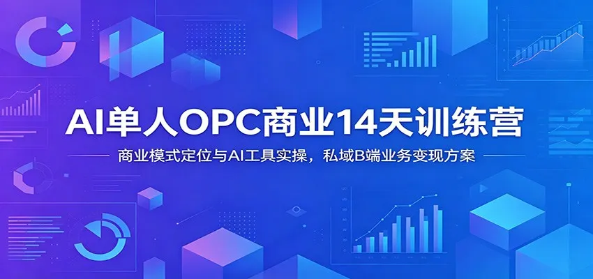 AI单人OPC商业14天训练营：商业模式定位与AI工具实操，私域B端业务变现方案-豌豆轻创