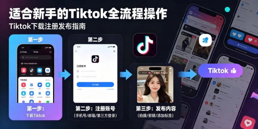 Tiktok下载注册发布，适合新手的Tiktok全流程操作-豌豆轻创
