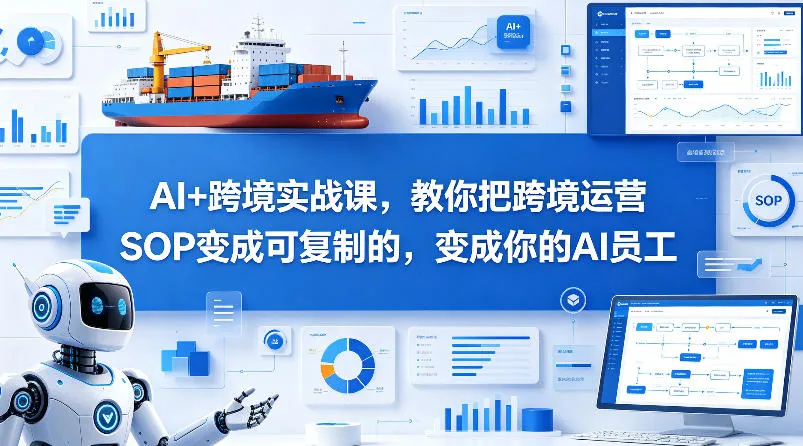 AI+跨境实战课，教你把跨境运营S0变成可复制的，变成你的AI员工-豌豆轻创