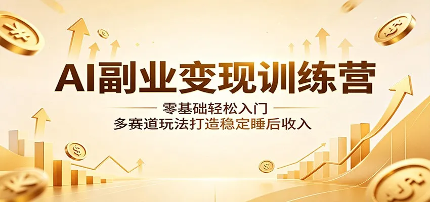 AI副业变现训练营：零基础轻松入门，多赛道玩法打造稳定睡后收入-豌豆轻创