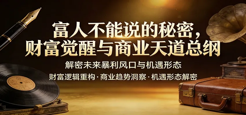 富人不能说的秘密，财富觉醒与商业天道总纲，解密未来暴利风口与机遇形态-豌豆轻创
