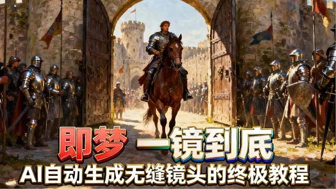 即梦AI一镜到底终极教程，智能补帧+运镜技巧，AI自动生成无缝丝滑长镜头高效出片-豌豆轻创