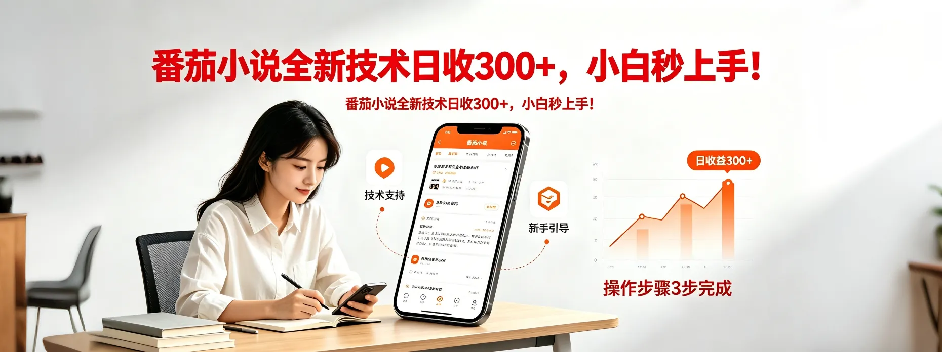 番茄小说全新技术全新玩法！无脑日收300+-豌豆轻创