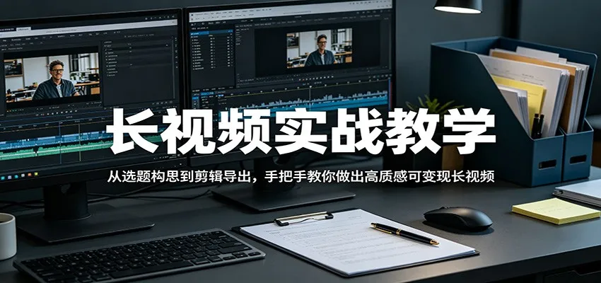 长视频实战教学，从选题构思到剪辑导出，手把手教你做出高质感可变现长视频-豌豆轻创