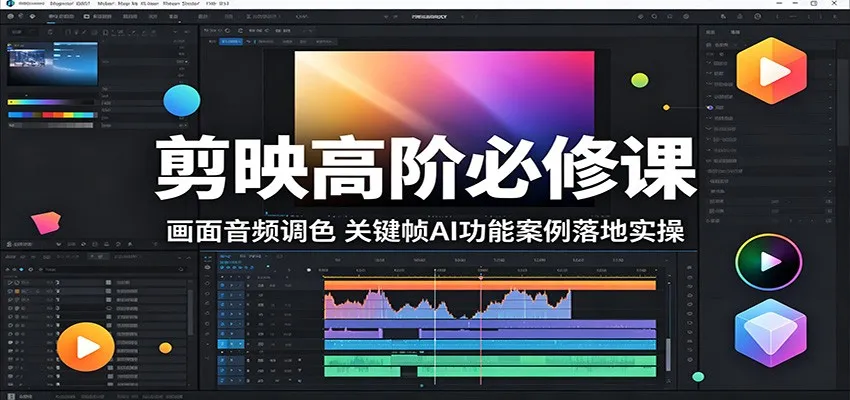 剪映高阶必修课：画面音频调色，关键帧AI功能案例落地实操-豌豆轻创