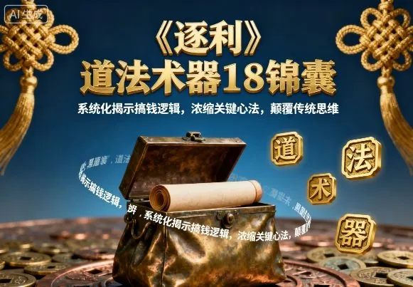 《逐利》道法术器18锦囊,系统化揭示搞钱逻辑,浓缩关键心法,颠覆传统思维(更新)-轻创