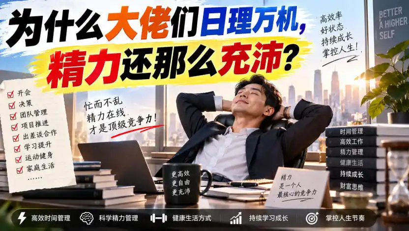 付费文章:为什么大佬们日理万机,精力还那么充沛?