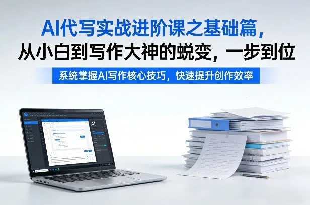AI代写实战进阶课之基础篇，从小白到写作大神的蜕变，一步到位【揭秘】-轻创