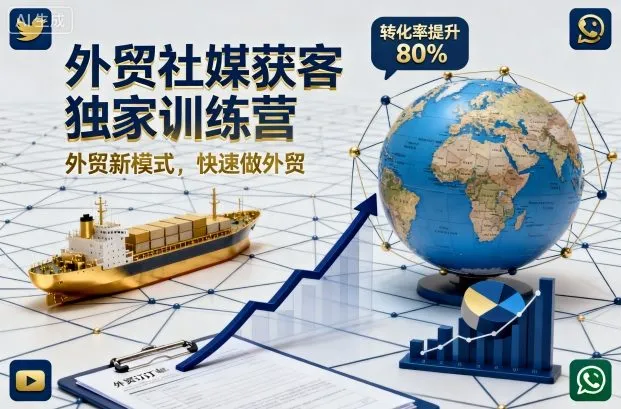 外贸社媒获客独家训练营，外贸新模式，快速做外贸(更新26年3月)-豌豆轻创