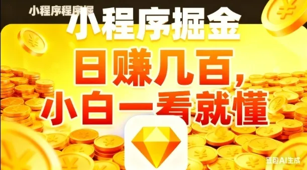 微信小程序掘金项目，日入几张，项目简单，小白一看就懂，5分钟就能学会上手操作【揭秘】-轻创