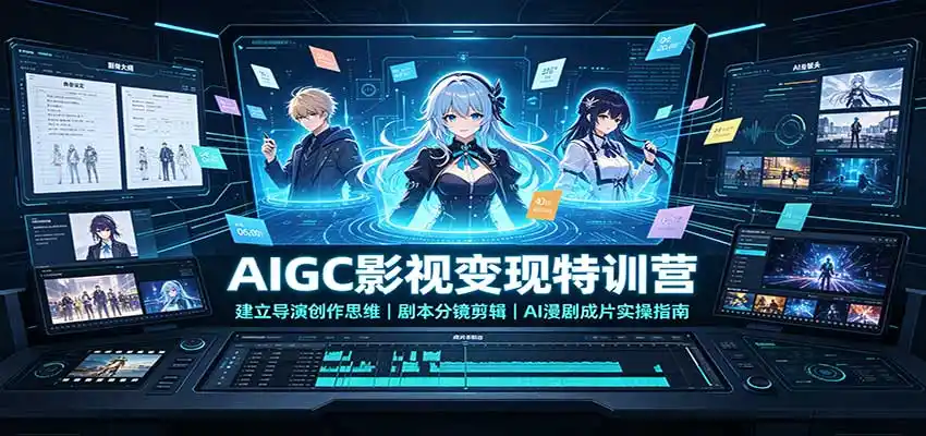 AIGC影视变现特训营：建立导演创作思维，剧本分镜剪辑，AI漫剧成片实操指南-豌豆轻创