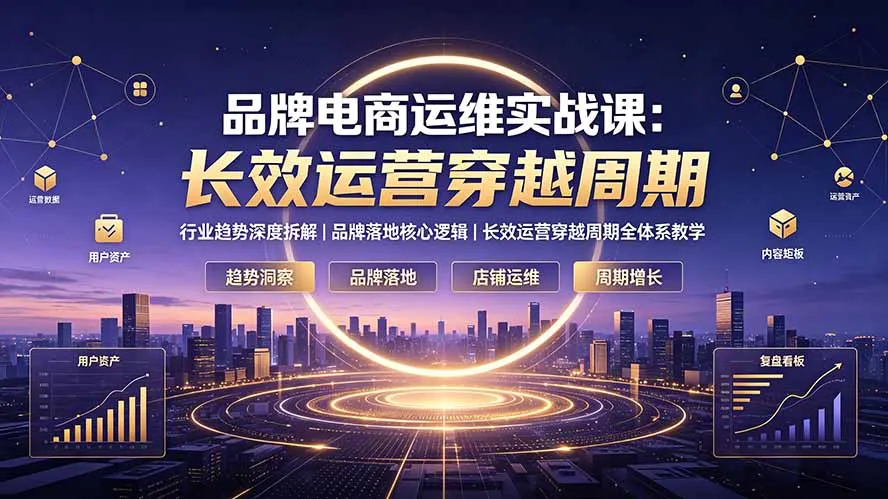 品牌电商运维实战课：行业趋势深度拆解｜品牌落地核心逻辑｜长效运营穿越周期全体系教学-豌豆轻创