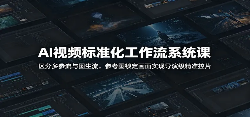 AI视频标准化工作流系统课：区分多参流与图生流，参考图锁定画面实现导演级精准控片-豌豆轻创