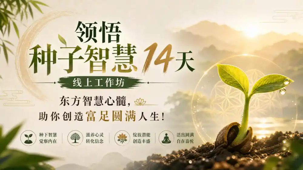 鹿大米领悟种子智慧14天线上工作坊，东方智慧心髓，助你创造富足圆满人生！-豌豆轻创