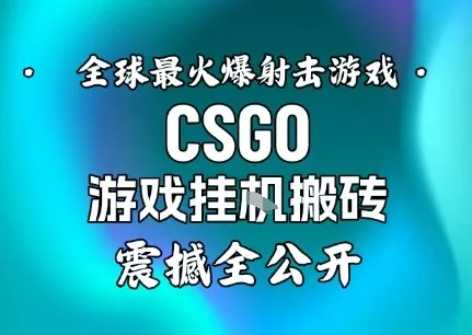 【年底大揭秘】基于全球最火爆的射击CSGO游戏挂G搬砖，日入5张+，震撼公开-轻创