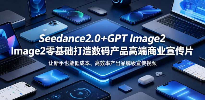 Seedance2.0+GPT Image2零基础打造数码产品高端商业宣传片，让新手也能低成本、高效率产出品牌级宣传视频-豌豆轻创