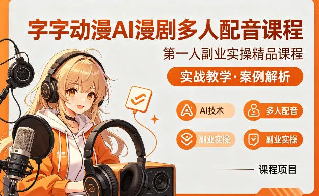 字字动漫AI漫剧多人配音课程,实战教学,案例解析-豌豆轻创