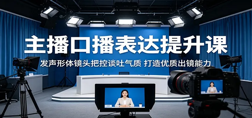 主播口播表达提升课：发声形体镜头把控谈吐气质，打造优质出镜能力-豌豆轻创