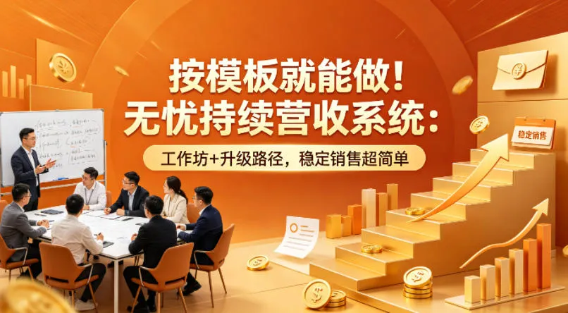 按模板就能做！无忧持续营收系统：工作坊+升级路径，稳定销售超简单【原创双语字幕】-豌豆轻创