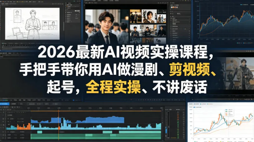 2026最新AI视频实操课程，手把手带你用AI做漫剧、剪视频、起号，全程实操、不讲废话-豌豆轻创