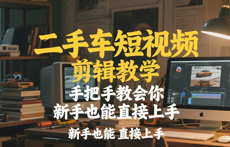 二手车短视频剪辑教学，手把手教会你，新手也能直接上手-轻创