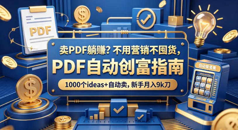 卖PDF躺賺？不用营销不囤货，PDF自动创富指南，1000个ideas+自动卖，新手月入9k刀【原创双语字幕】-豌豆轻创