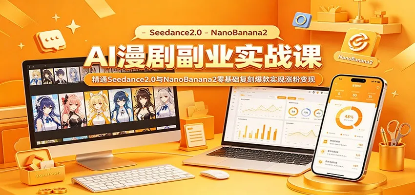 AI漫剧副业实战课：精通Seedance2.0与NanoBanana2零基础复刻爆款实现涨粉变现-豌豆轻创