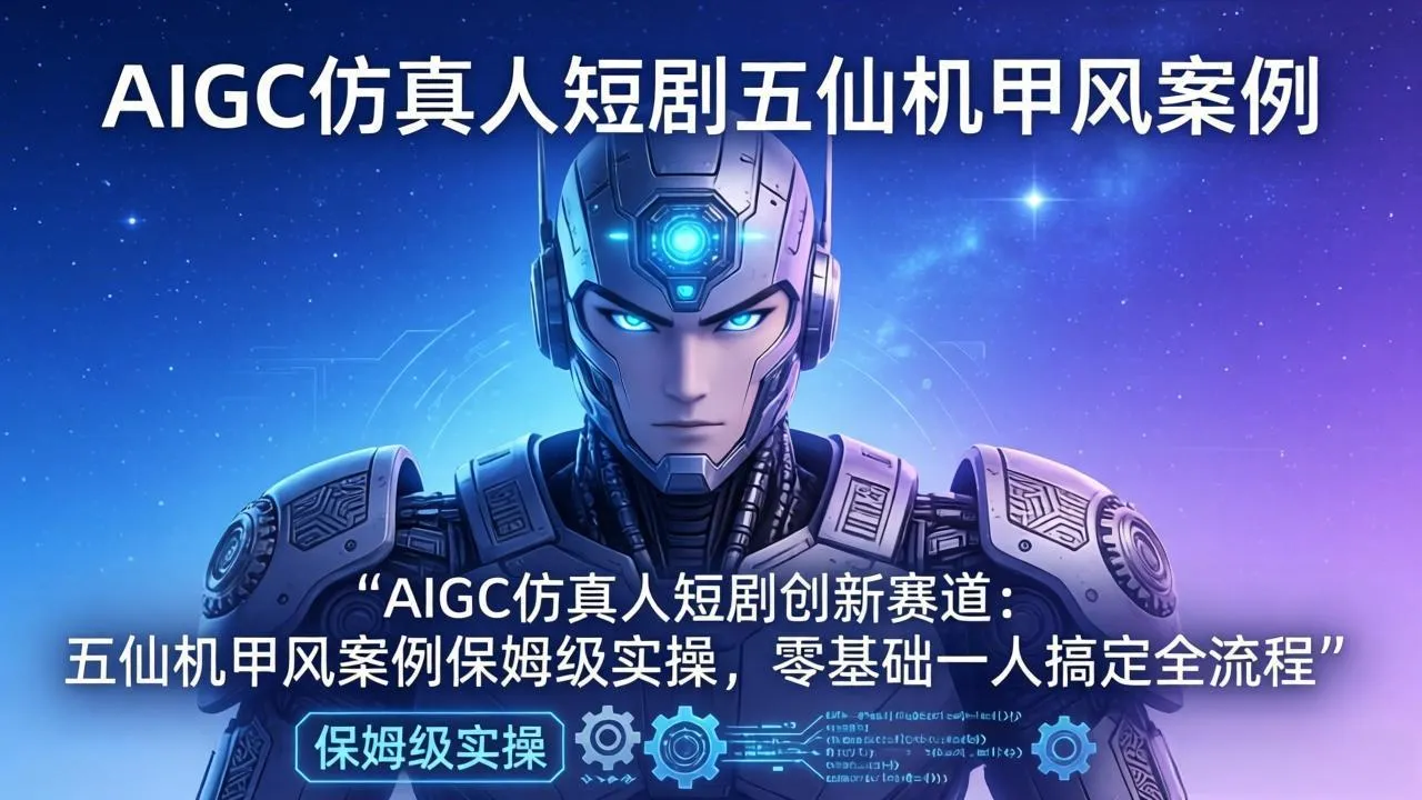 AIGC仿真人短剧创新赛道：五仙机甲风案例保姆级实操，零基础一人搞定全流程-豌豆轻创