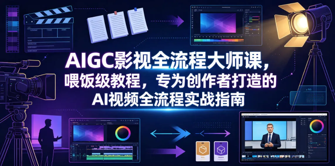 AIGC影视全流程大师课，喂饭级教程，专为创作者打造的AI视频全流程实战指南-豌豆轻创