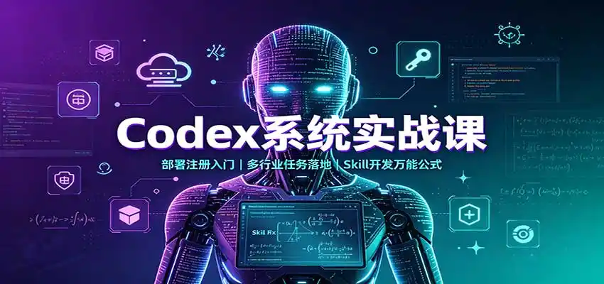 Codex系统实战课：部署注册入门，多行业任务落地，Skill开发万能公式-豌豆轻创